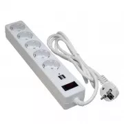 Patron 1.8m + 2 USB 2.0, 2.1A, 5 роз. White (EXT-PN-SP-52-USB-W) (UA)