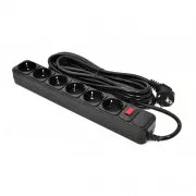 Patron 5.0 m, 3*1.5mm2 (SP-1665) 6 розеток BLACK (EXT-PN-SP-1665) (UA)