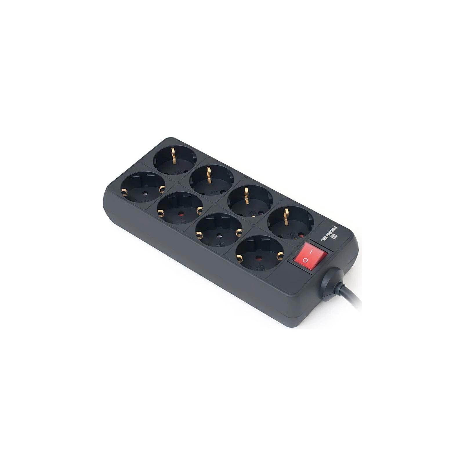 Мережевий фільтр REAL-EL RS-8 Protect 5m, black (EL122300024) (UA)