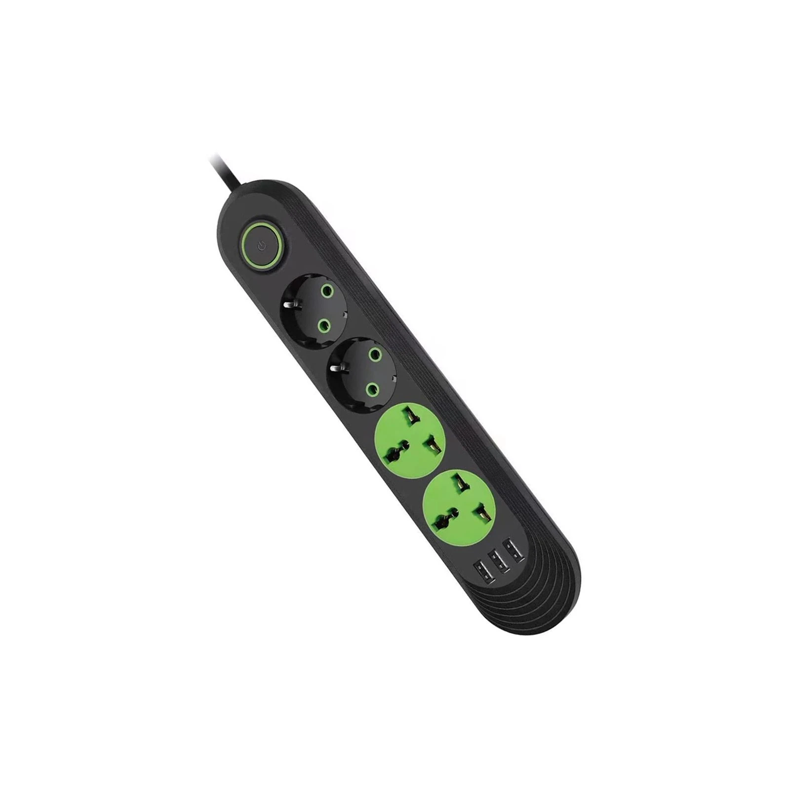 Мережевий фільтр Voltronic F01U, 2роз EU + 2роз Universal, 3*USB Black (F01U-Black) (UA)