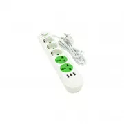 Voltronic F02U, 3роз EU + 2роз Universal, 3*USB White (F02U-White) (UA)