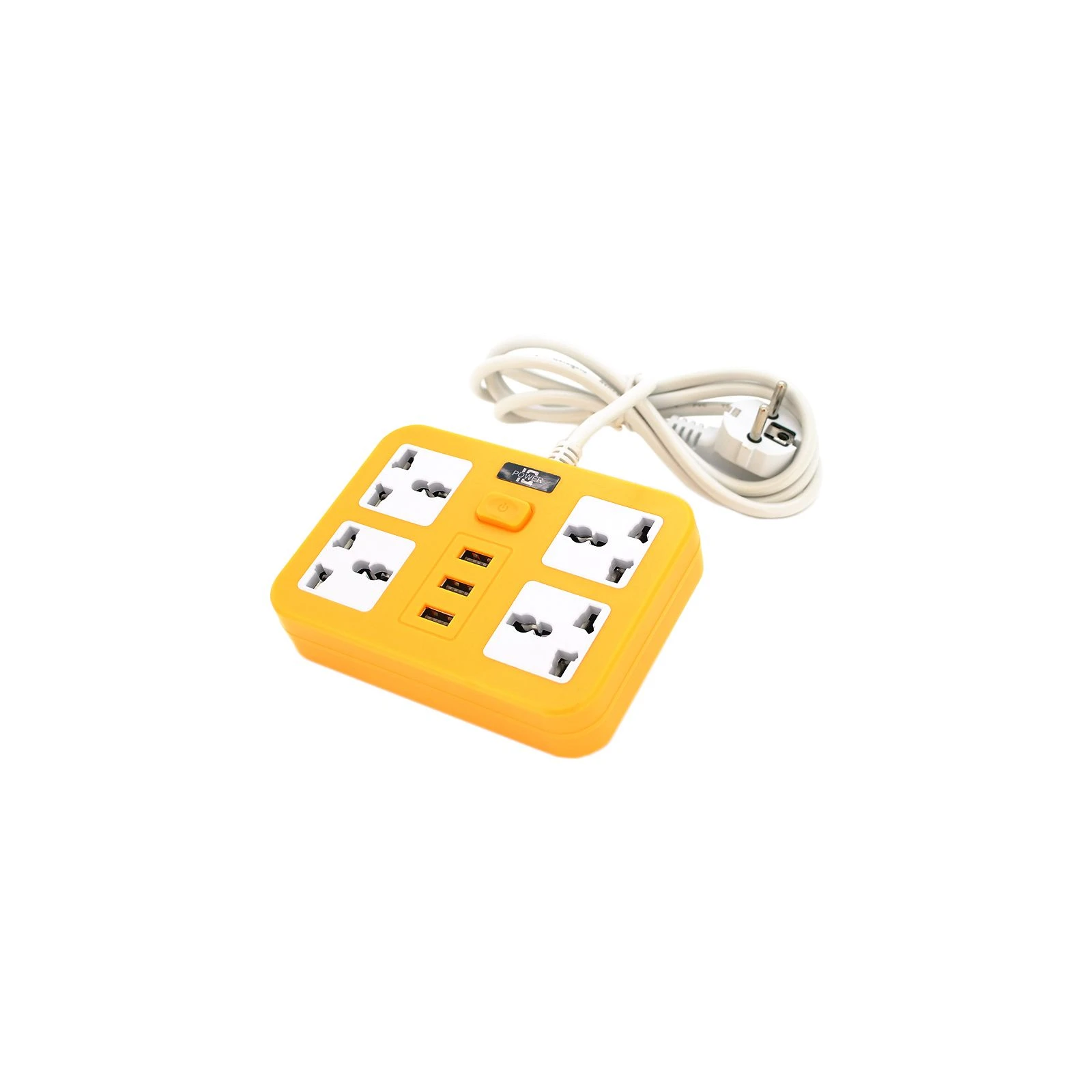 Мережевий фільтр Voltronic TВ-Т15, 4роз, 3*USB Yellow (ТВ-Т15-Yellow) (UA)