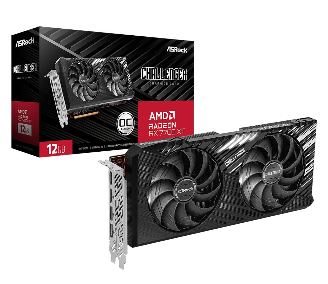 Відеокарта ASRock Radeon RX 7700 XT Challenger OC 12GB GDDR6 (RX7700XT CL 12GO) EU