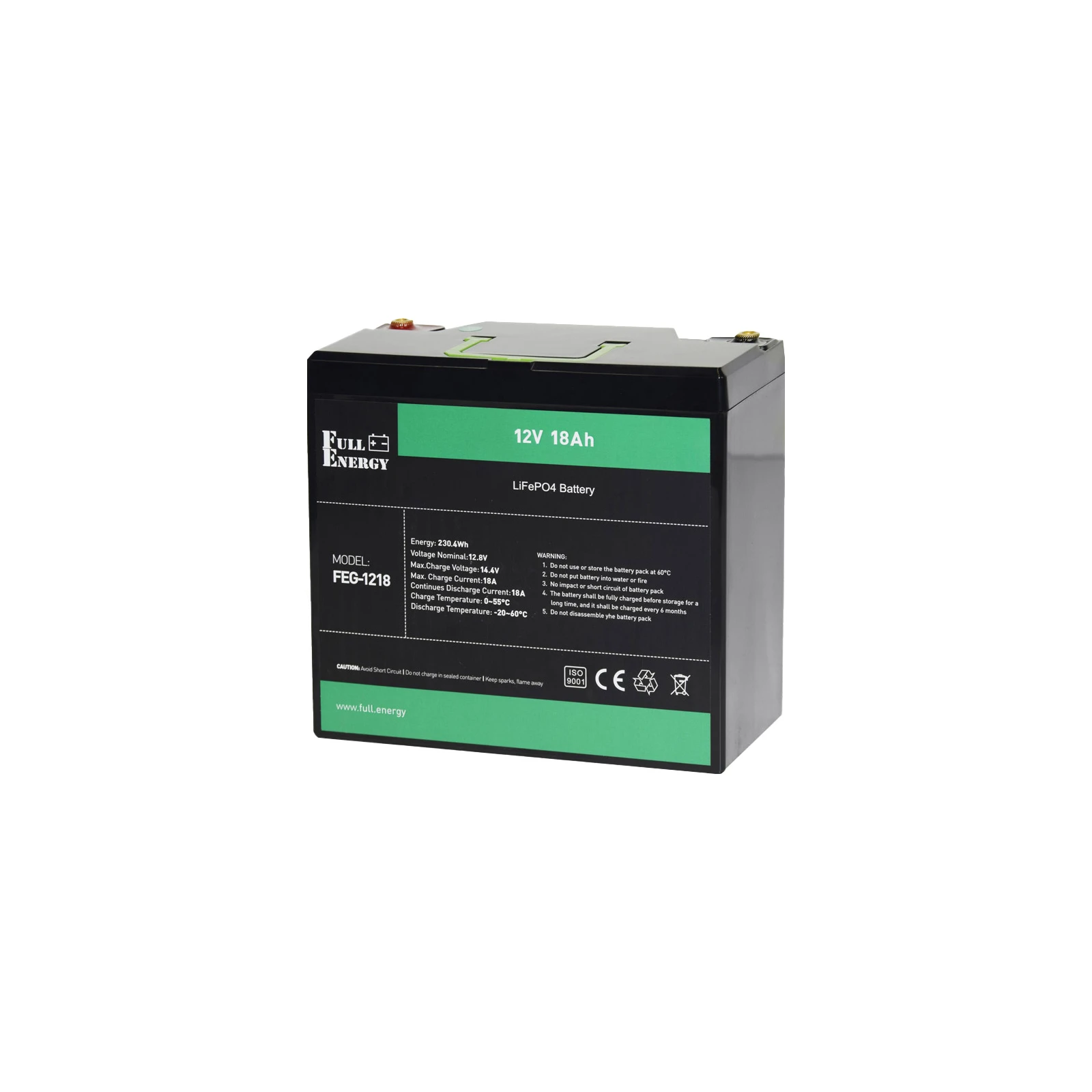 Акумуляторна батарея LiFePo4 Full Energy 12В 18Аг, FEG-1218 (FEG-1218) (UA)