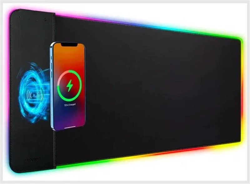 Килимок Choetech (T543-F) RGB Illuminated 15W Wireless Charging Mouse Pad