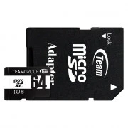MicroSDHC 64GB UHS-I Class 10 Team Black + SD-adapter (TUSDX64GCL10U03) (UA)