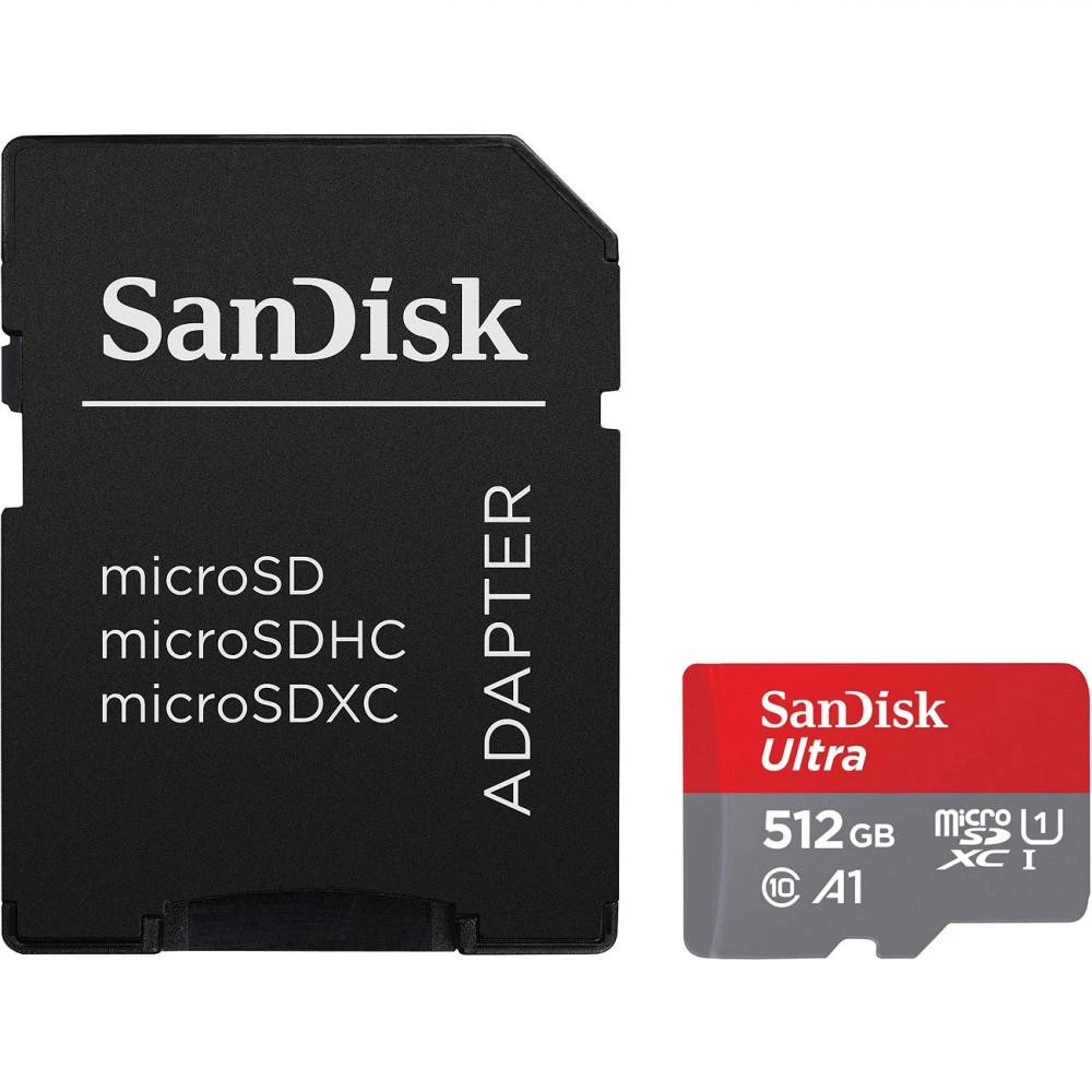 Карта памяти SanDisk 512 GB microSDXC UHS-I Ultra A1 + SD adapter (SDSQUAC-512G-GN6MA) (UA)