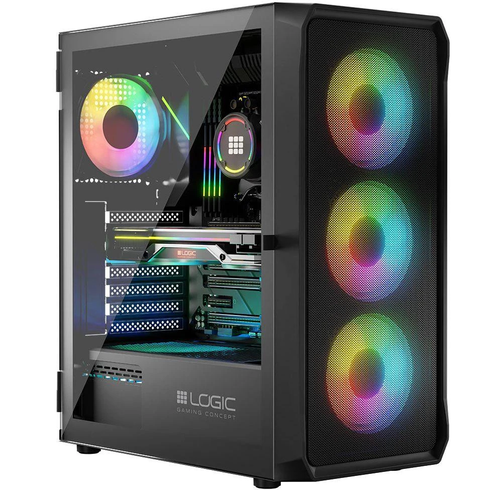 Корпус Logic concept Portos ARGB Midi Black (AT-PORTOS-10-0000000-0002) (UA)