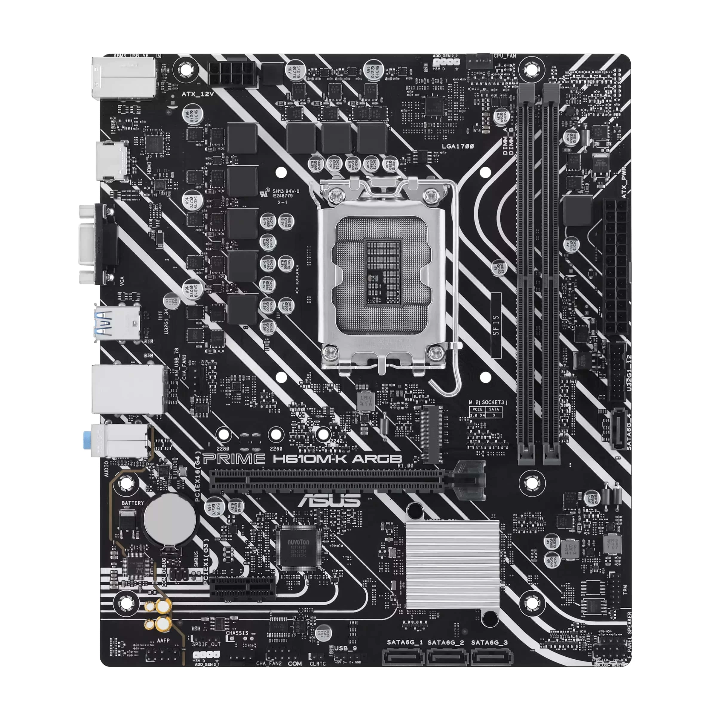 Материнская плата ASUS PRIME H610M-K ARGB s1700 (90MB1G90-M0EAY0) (UA)