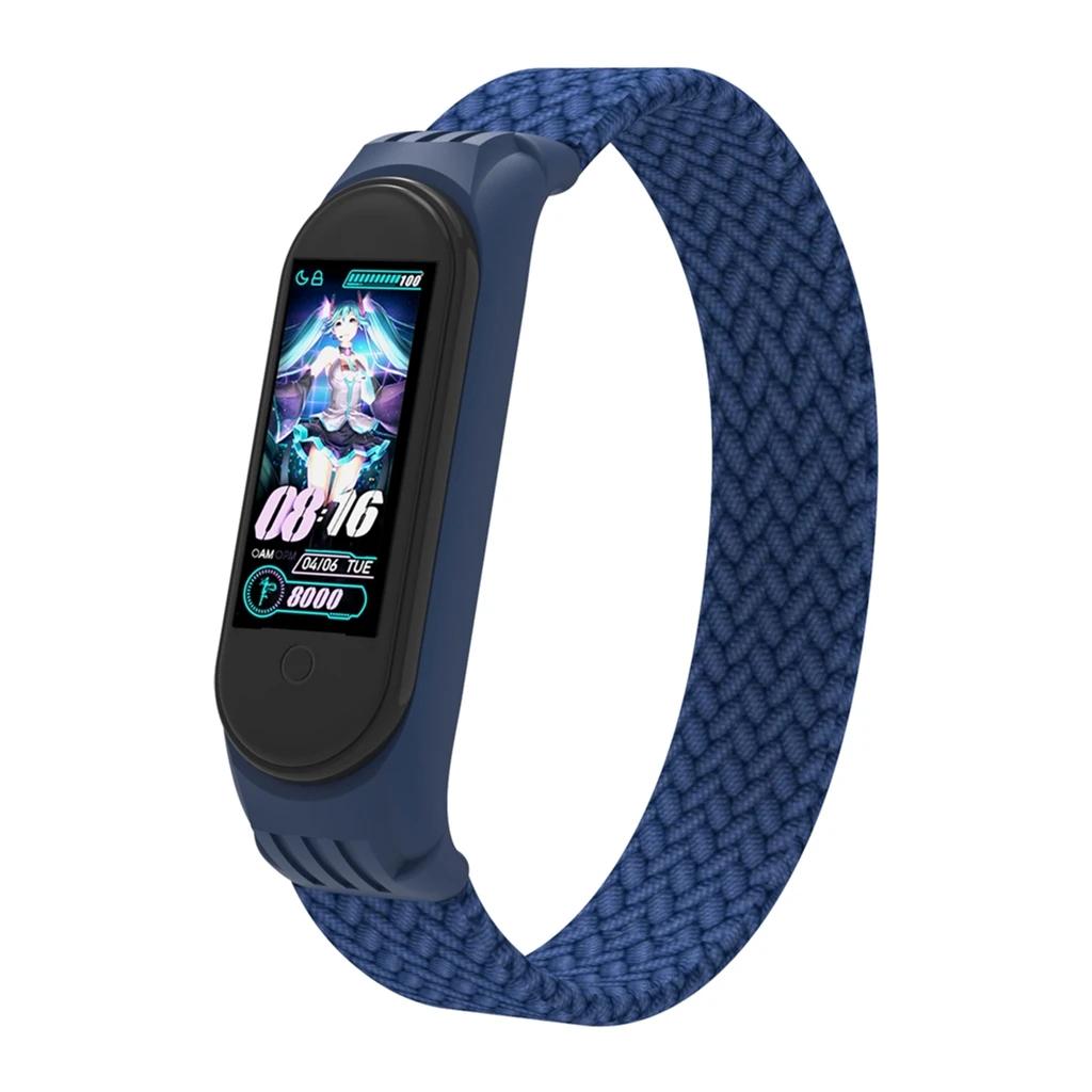 Ремінець для фітнес браслета Armorstandart Braided Solo Loop для Xiaomi Mi Band 4/5/6 Blue size M (ARM58764) (UA)