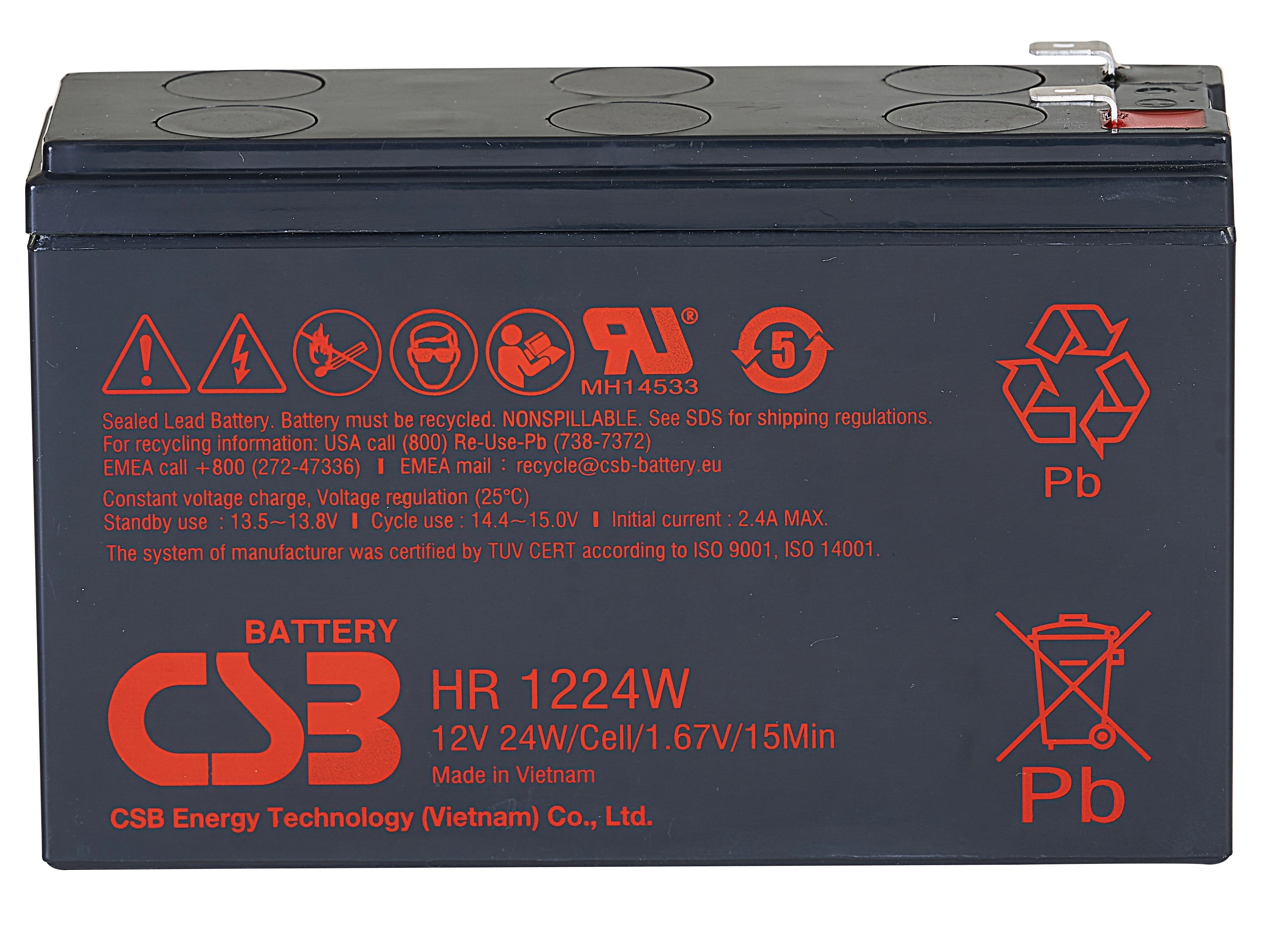 Акумуляторна батарея CSB 12V 6.5AH (HR1224W) AGM