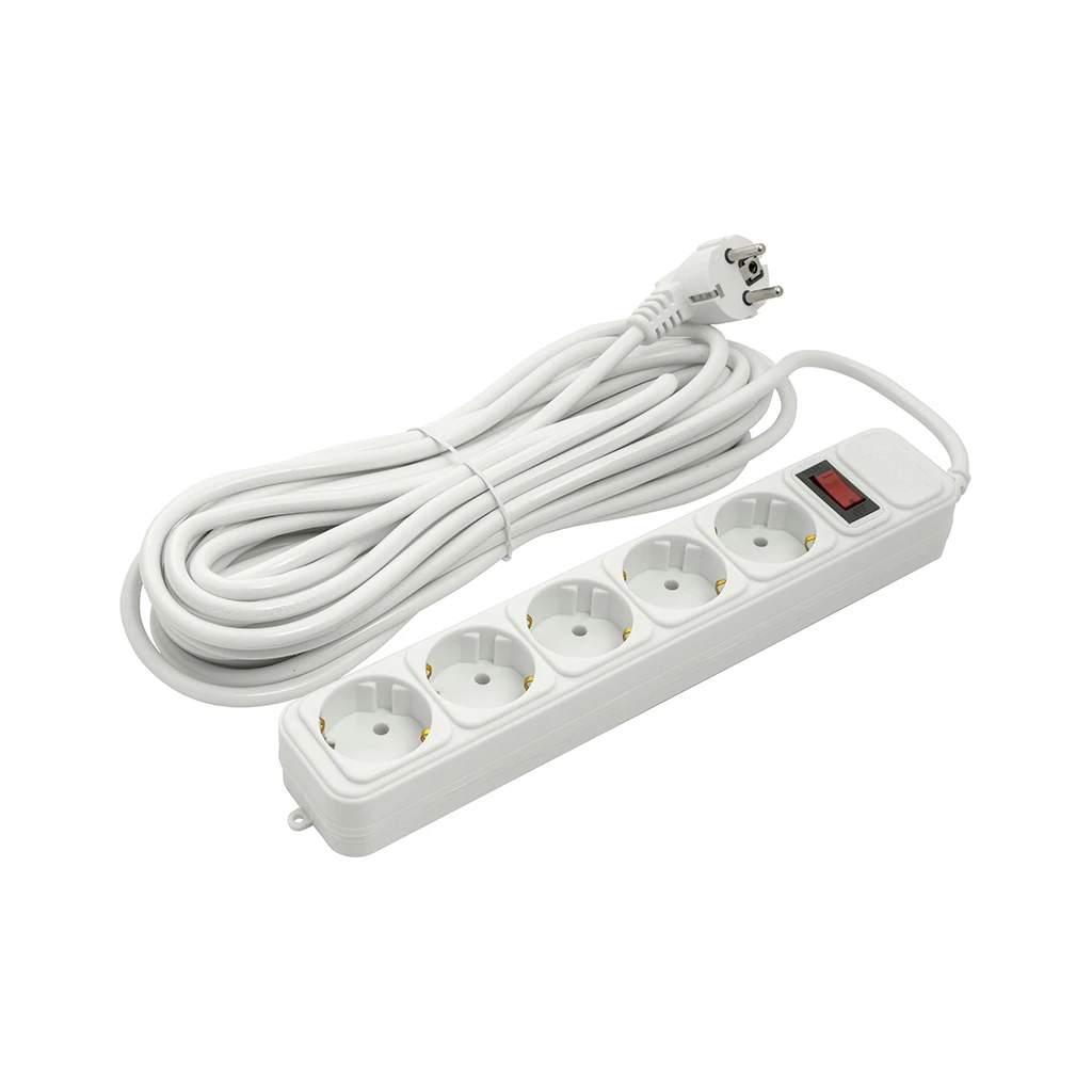 Мережевий фільтр PowerPlant 10 м, 5 розеток (JY-1056/10) (PPSA10M100S5) (UA)