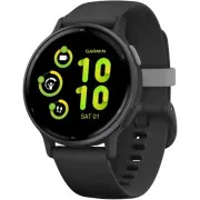 Garmin vivoactive 5 Slate Aluminum Bezel with Black Case and Silicone Band (010-02862-10/50/5A)
