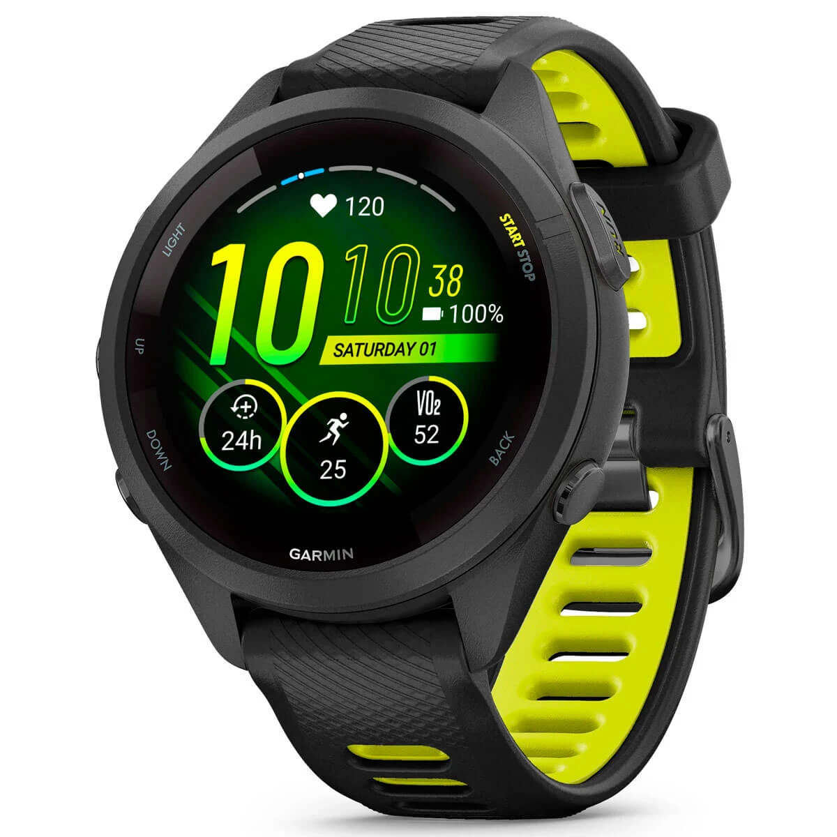 Garmin Forerunner 265S Black Bezel і Case з Black/Amp Yellow Silicone Band (010-02810-53)