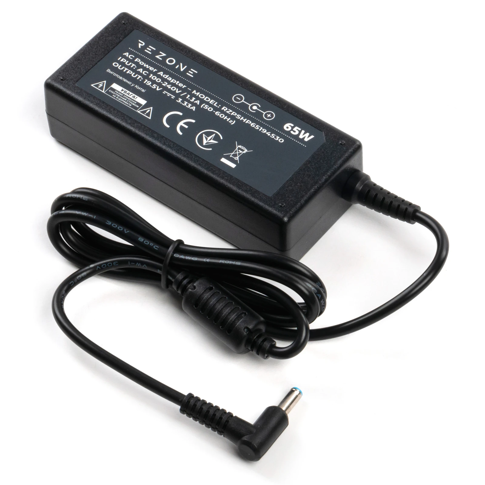 Блок питания к ноутбуку Rezone HP 65W 19.5V 3.33А 4.5*3.0 (RZPSHP65194530) (UA)