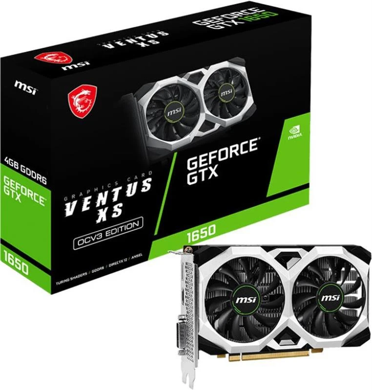 Видеокарта GeForce GTX 1650 4GB GDDR6 Ventus XS OCV3 MSI (GeForce GTX 1650 D6 VENTUS XS OCV3) (UA)