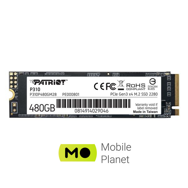 SSD диск M.2 2280 480GB Patriot (P310P480GM28) (UA)