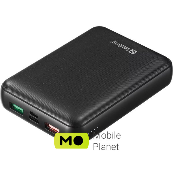 Мобільна батарея Sandberg 15000mAh, PD/45W(20V/2.25A), QC3.0, USB-C, Micro-USB, USB-A*2 (420-66) (UA)