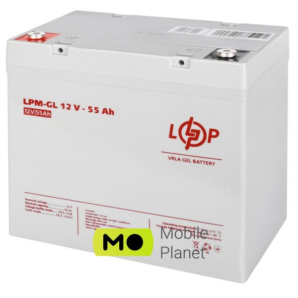 Аккумуляторная батарея LogicPower LPM-GL 12В 55Ач (15266) (UA)