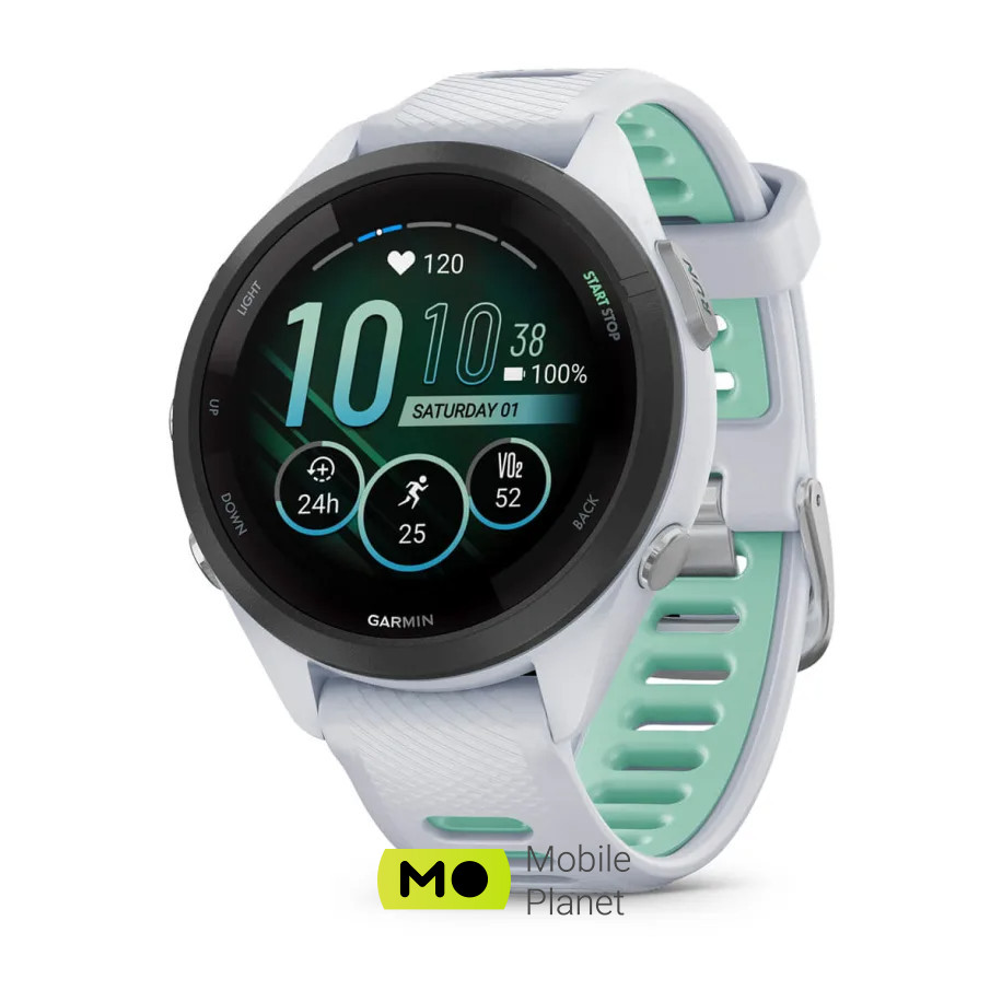 Garmin Forerunner 265S Black Bezel w. Whitestone Case and Whitestone/Neo Tropic S. Band (010-02810-04/14)