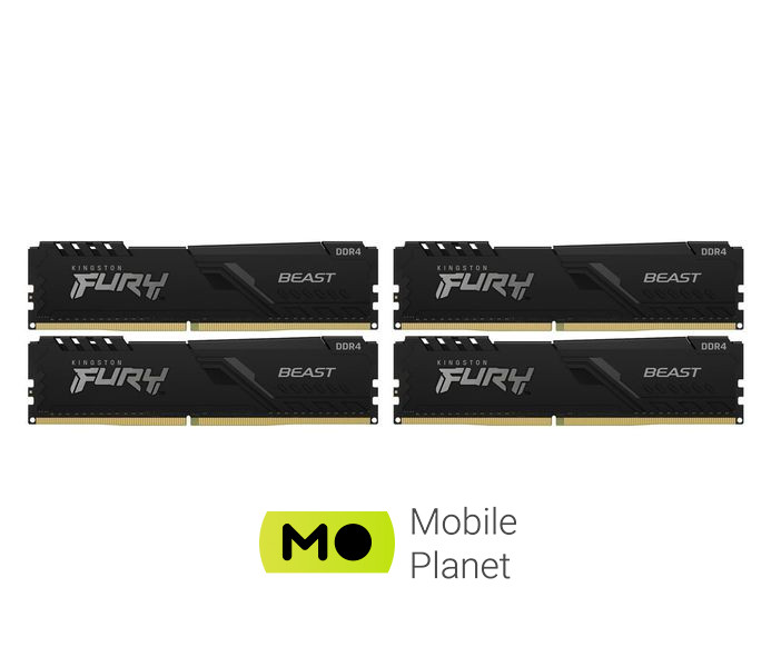 Оперативная память Kingston FURY 128GB (4x32GB) 3600MHz CL18 Beast Black (KF436C18BBK4/128) EU