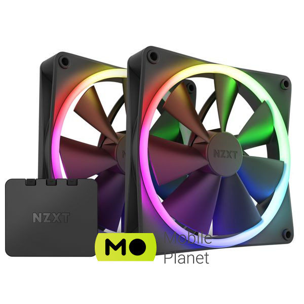 Кулер для корпусу NZXT F140RGB Twin (Black) (RF-R14DF-B1) (UA)