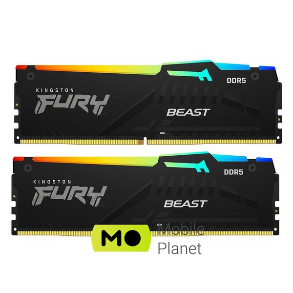 Оперативна пам'ять DDR5 32GB (2x16GB) 5600 MHz FURY Beast RGB Kingston Fury (ex. HyperX) (KF556C40BBAK2-32) (UA)