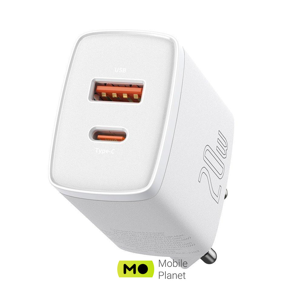 Baseus Compact Quick Charger U+C 20W White (CCXJ-B02)