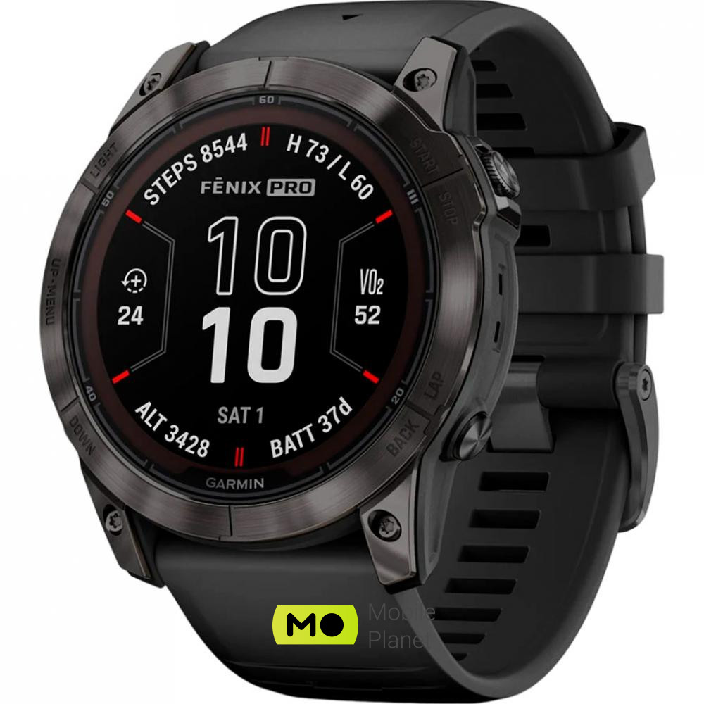 Garmin Fenix 7X Pro Sapphire Solar Carbon G. DLC Tit. with Black Band (010-02778-10/11)