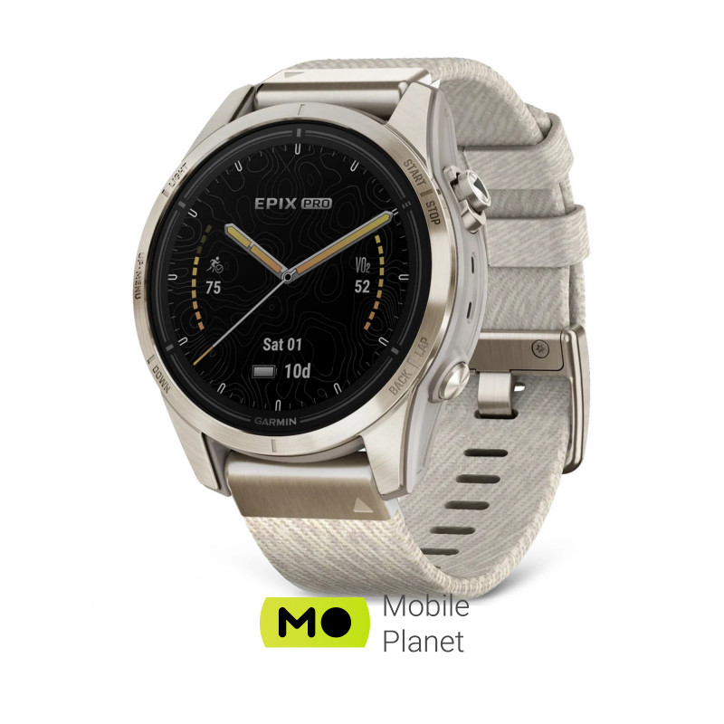 Garmin Epix Pro Gen 2 Sapphire 42mm Soft Gold w. Cream H. Nylon Band (010-02802-20)