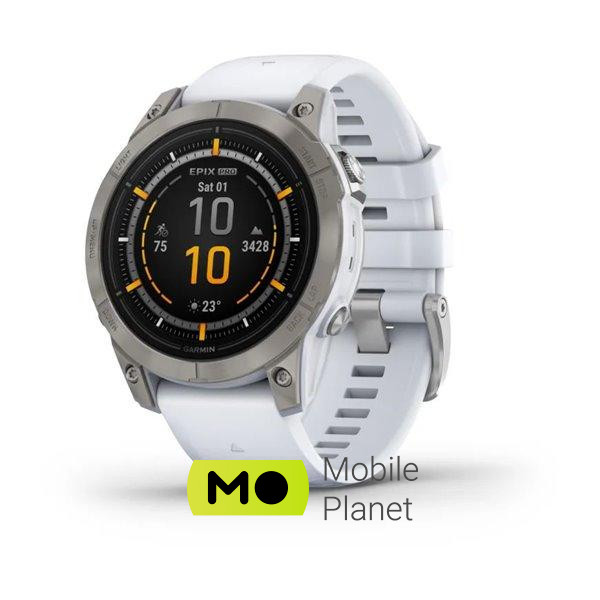 Garmin Epix Pro Gen 2 Sapphire 47мм Titanium w. Whitestone Band (010-02803-20/21)