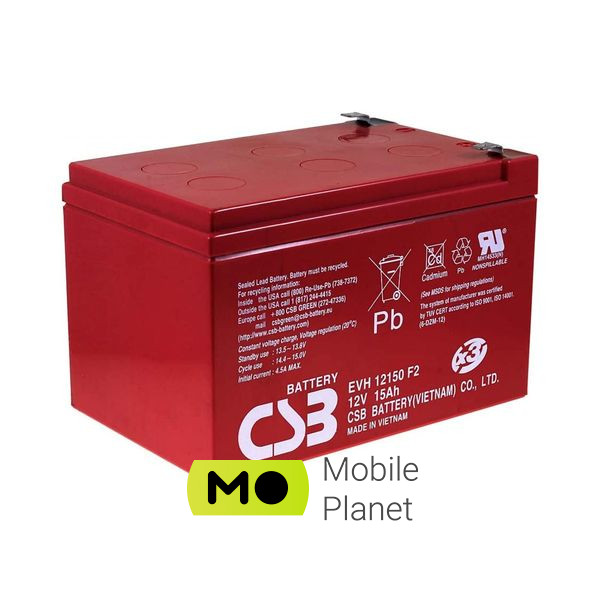 Акумуляторна батарея CSB EVH12150, 12V 15Ah (EVH12150) (UA)