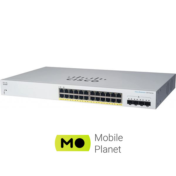 Комутатор мережевий Cisco CBS220-24T-4G-EU