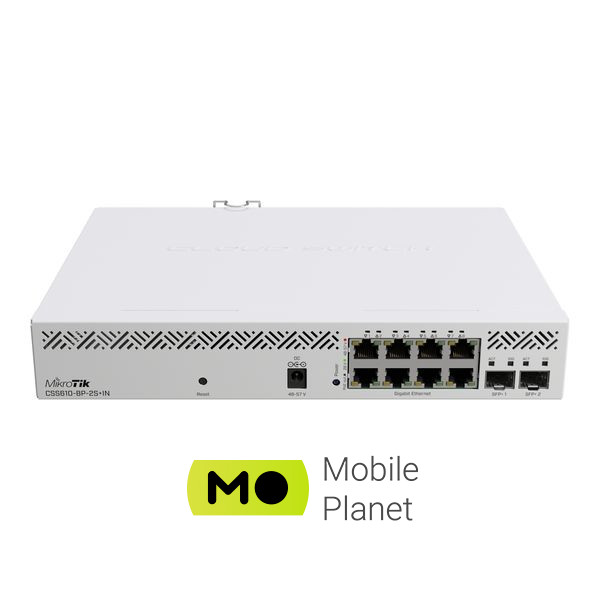 Комутатор мережевий Mikrotik CSS610-8P-2S+IN (UA)