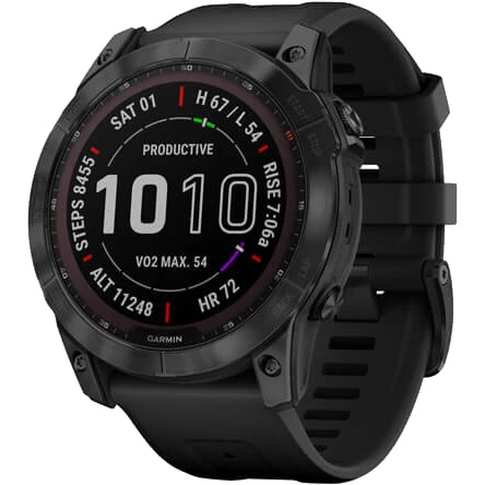 Garmin Fenix ​​7X Sapphire S. Black DLC Titanium w. Black Band (010-02541-22/23/45)
