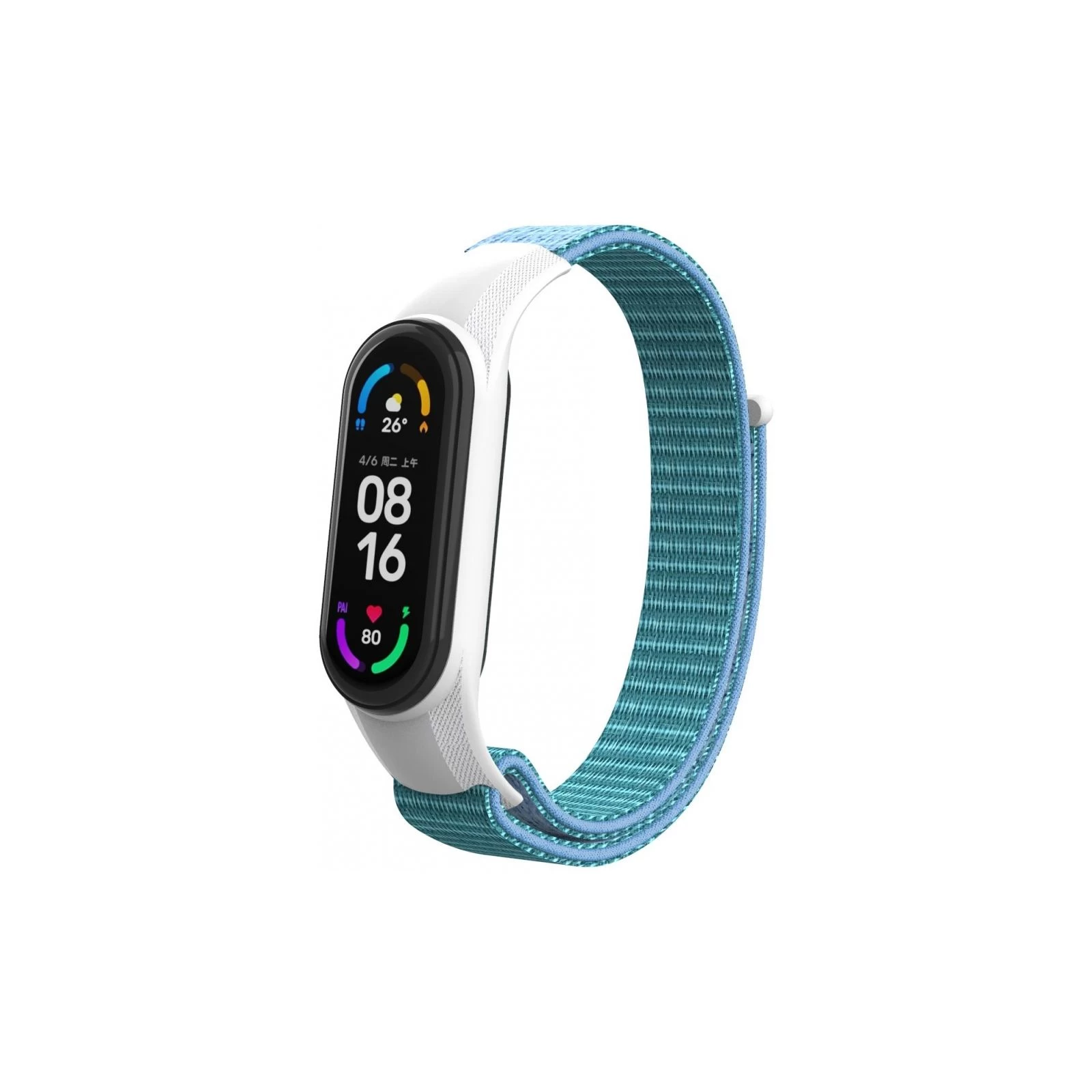 Ремінець для фітнес браслета Armorstandart нейлоновий для Xiaomi Mi Band 7/6/5/4 Light Blue (ARM69066) (UA)