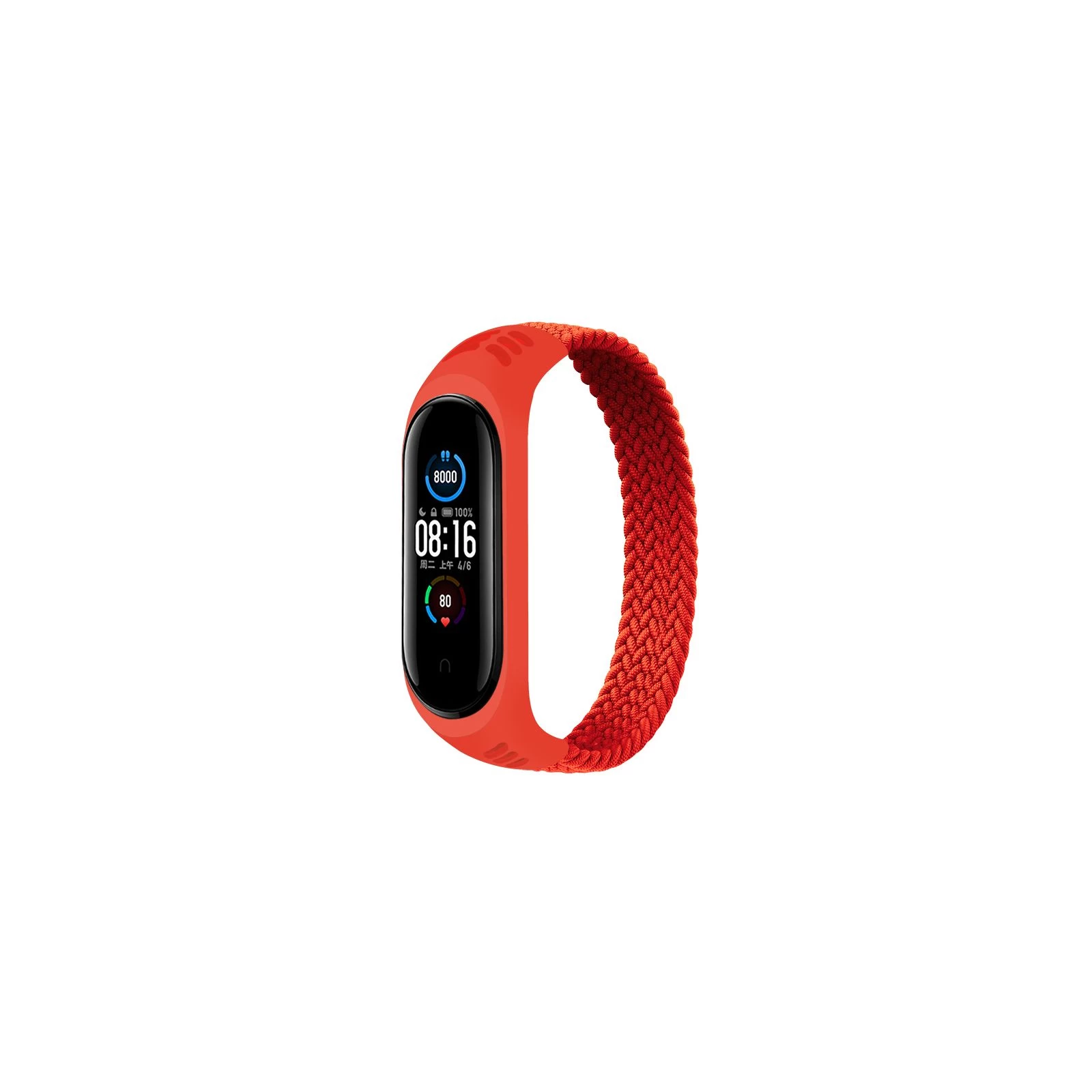 Ремінець для фітнес браслета BeCover Elastic Nylon Style для Xiaomi Mi Smart Band 5/6 (Size L) Red (706166) (UA)