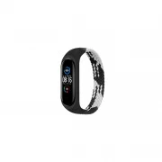 Ремешок для фитнес браслета BeCover Elastic Nylon Style для Xiaomi Mi Smart Band 5/6 (Size M) Black-White (706147) (UA)