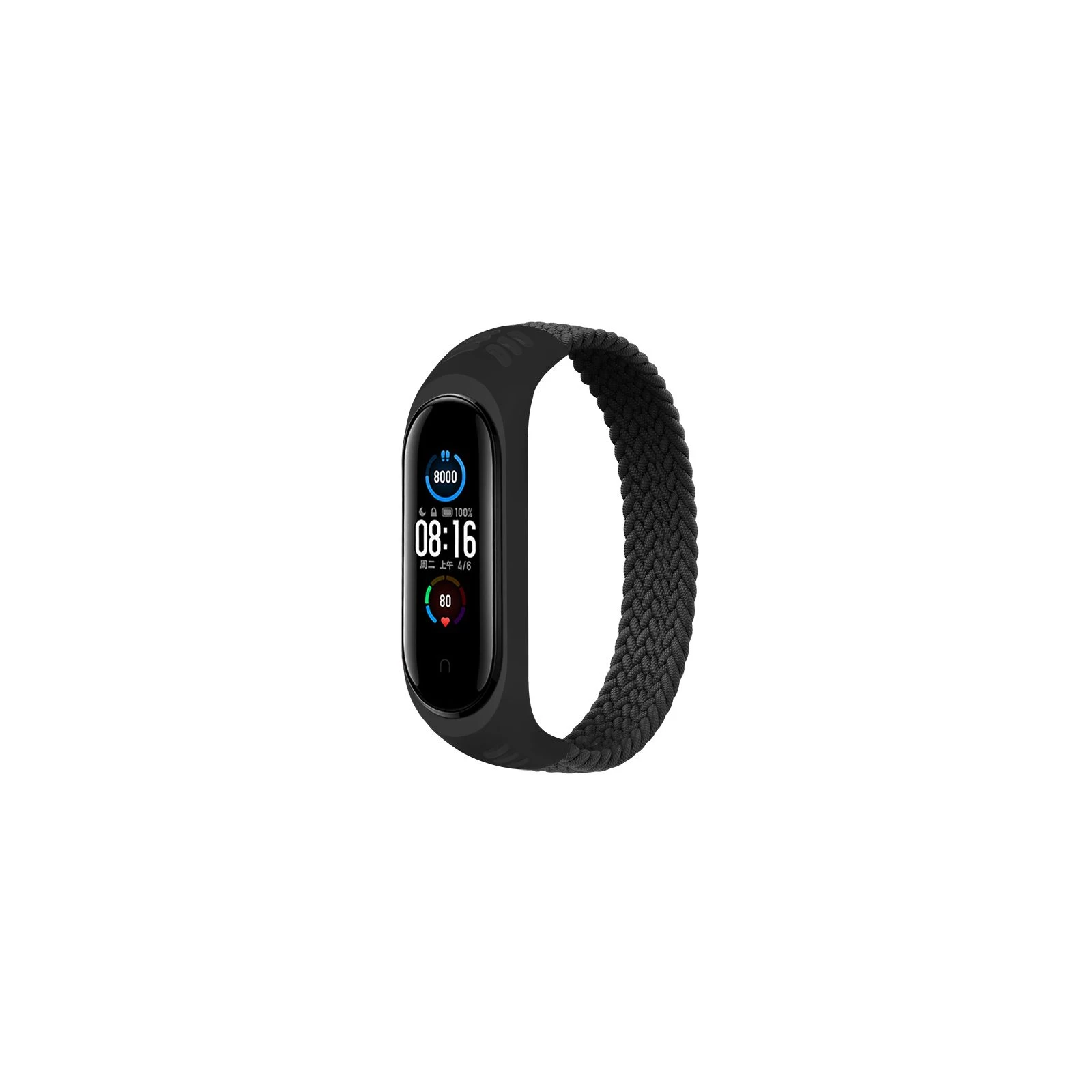 Ремінець для фітнес браслета BeCover Elastic Nylon Style для Xiaomi Mi Smart Band 5/6 (Size S) Black (706145) (UA)
