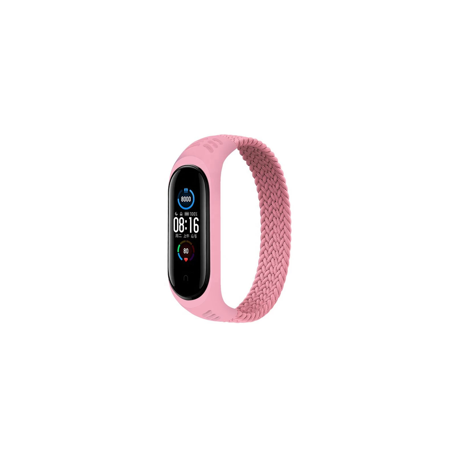 Ремінець для фітнес браслета BeCover Elastic Nylon Style для Xiaomi Mi Smart Band 5/6 (Size S) Pink (706141) (UA)