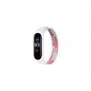 Ремінець для фітнес браслета BeCover Elastic Nylon Style для Xiaomi Mi Smart Band 5/6 (Size S) Pink-White (706142) (UA)