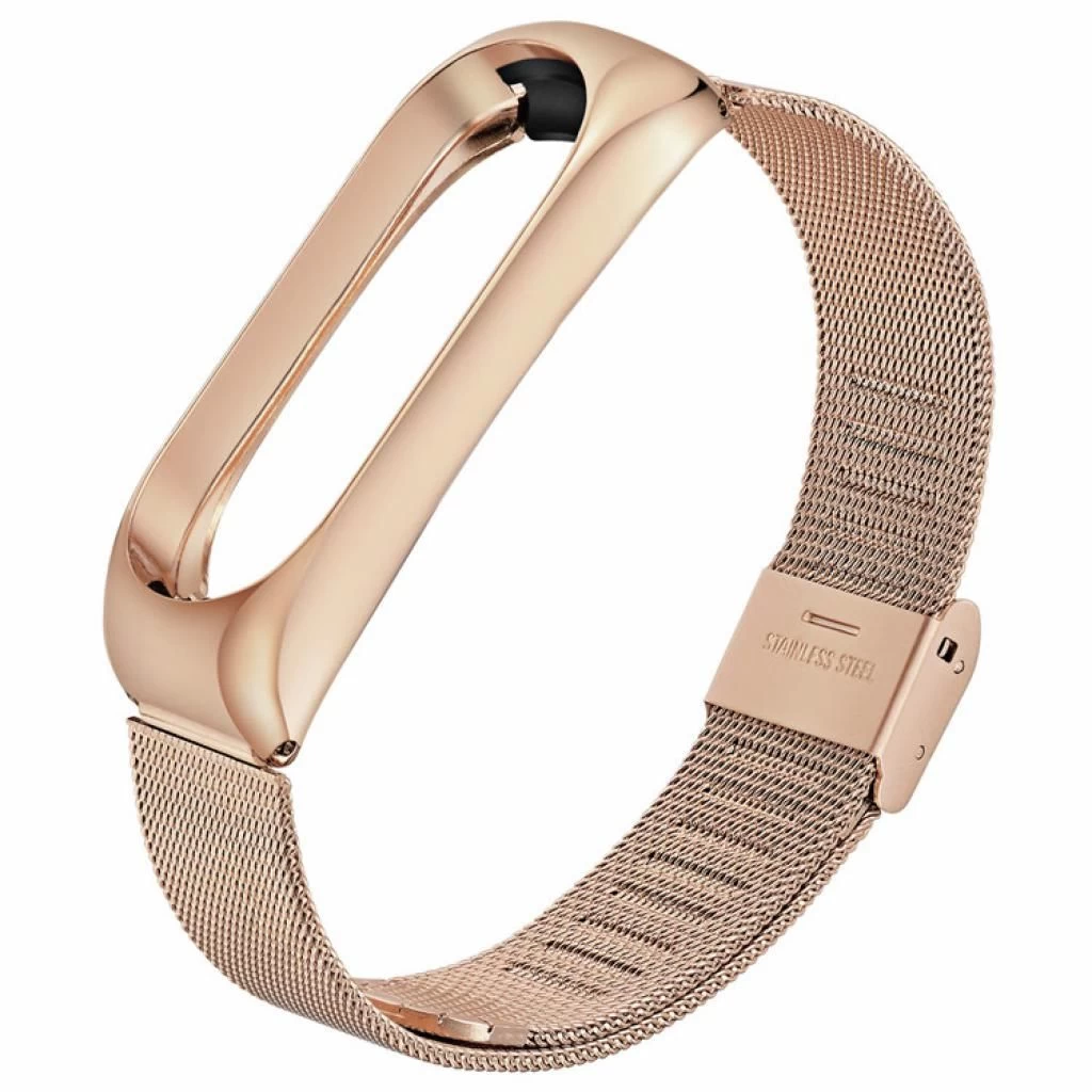 Ремінець для фітнес браслета BeCover Metal для Xiaomi Mi Smart Band 5 Rose Gold (705149) (UA)