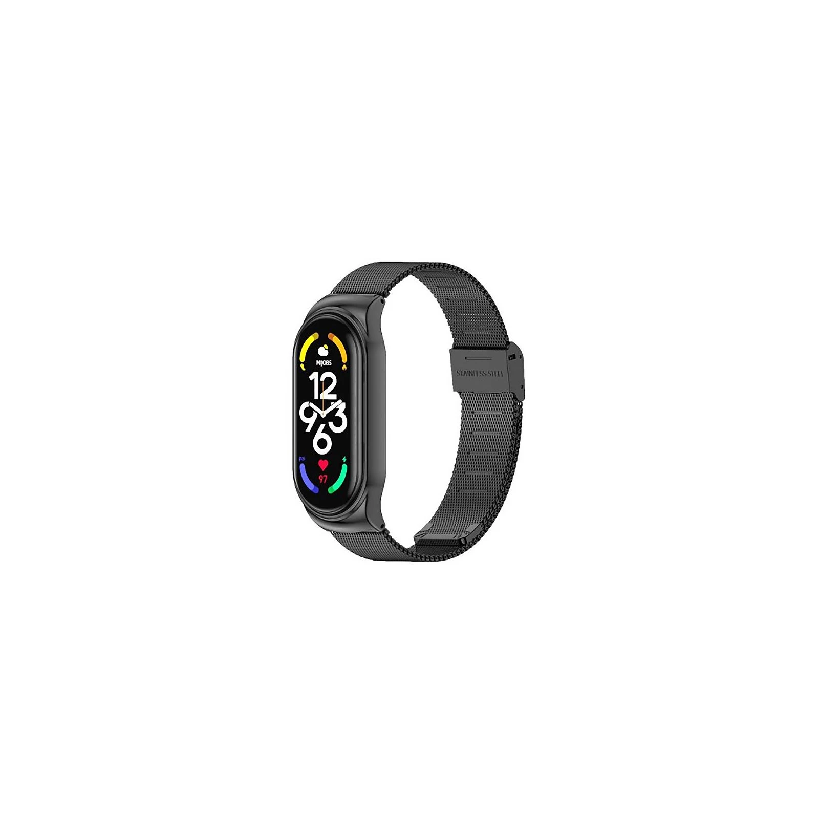 Ремінець для фітнес браслета BeCover Metal для Xiaomi Mi Smart Band 7 Black (707493) (UA)