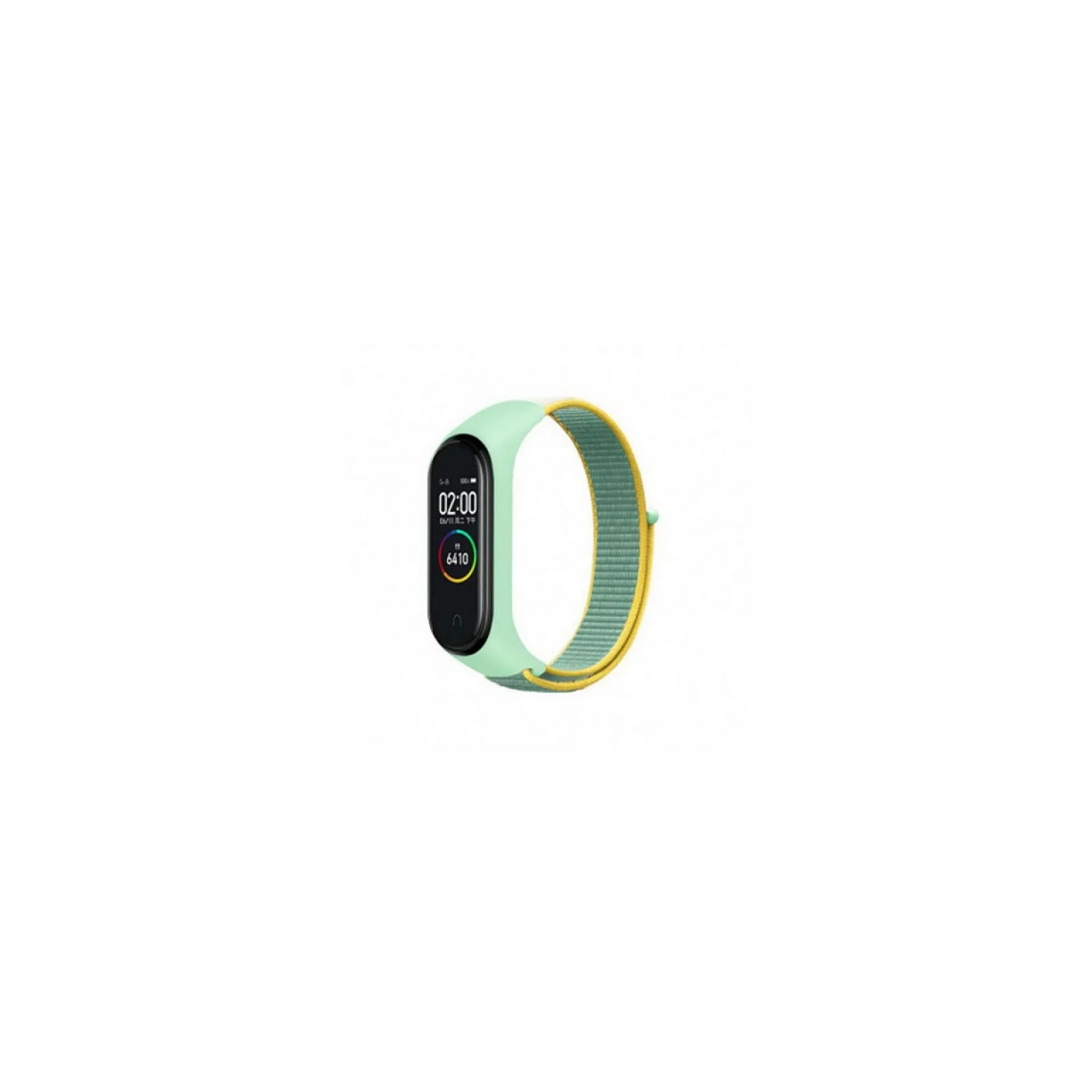 Ремешок для фитнес браслета BeCover Nylon Style для Xiaomi Mi Smart Band 5/6 Green-Yellow (705420) (UA)