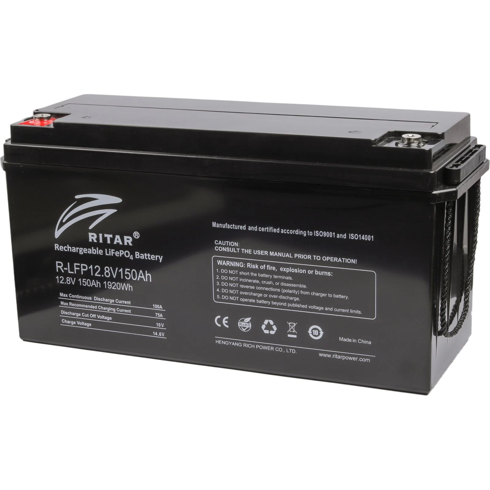 Акумуляторна батарея LiFePo4 Ritar R-LFP 12.8V 150Ah (UA)