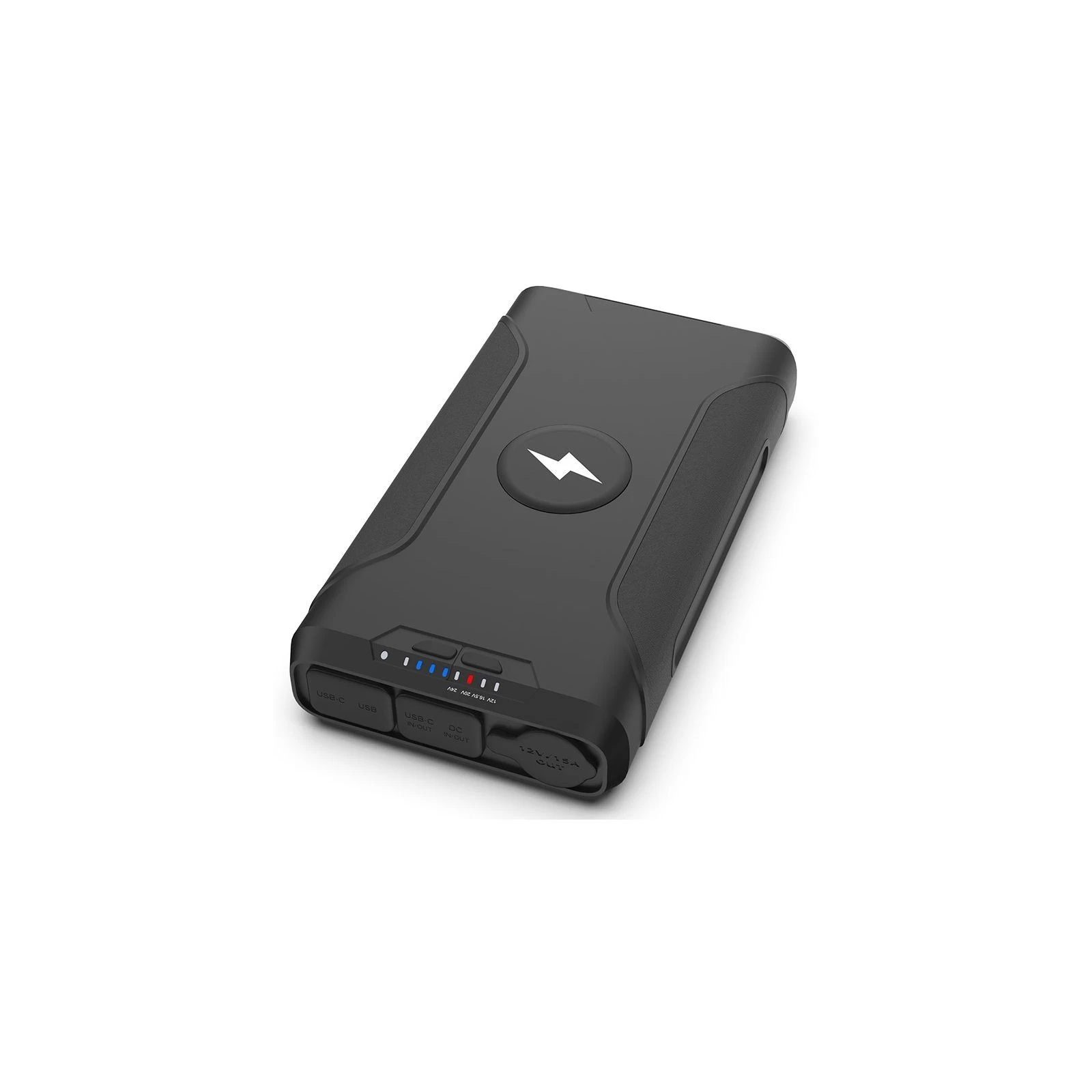 Мобільна батарея PowerPlant 68400mAh, PD/60W, DC 12-24V 9 connectors, QC/3.0, USB-C*2, USB-A, Wireless (PB930456) (UA)