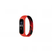 Ремінець для фітнес браслета BeCover Elastic Nylon Style для Xiaomi Mi Smart Band 5/6 (Size L) Black-Red (706157) (UA)