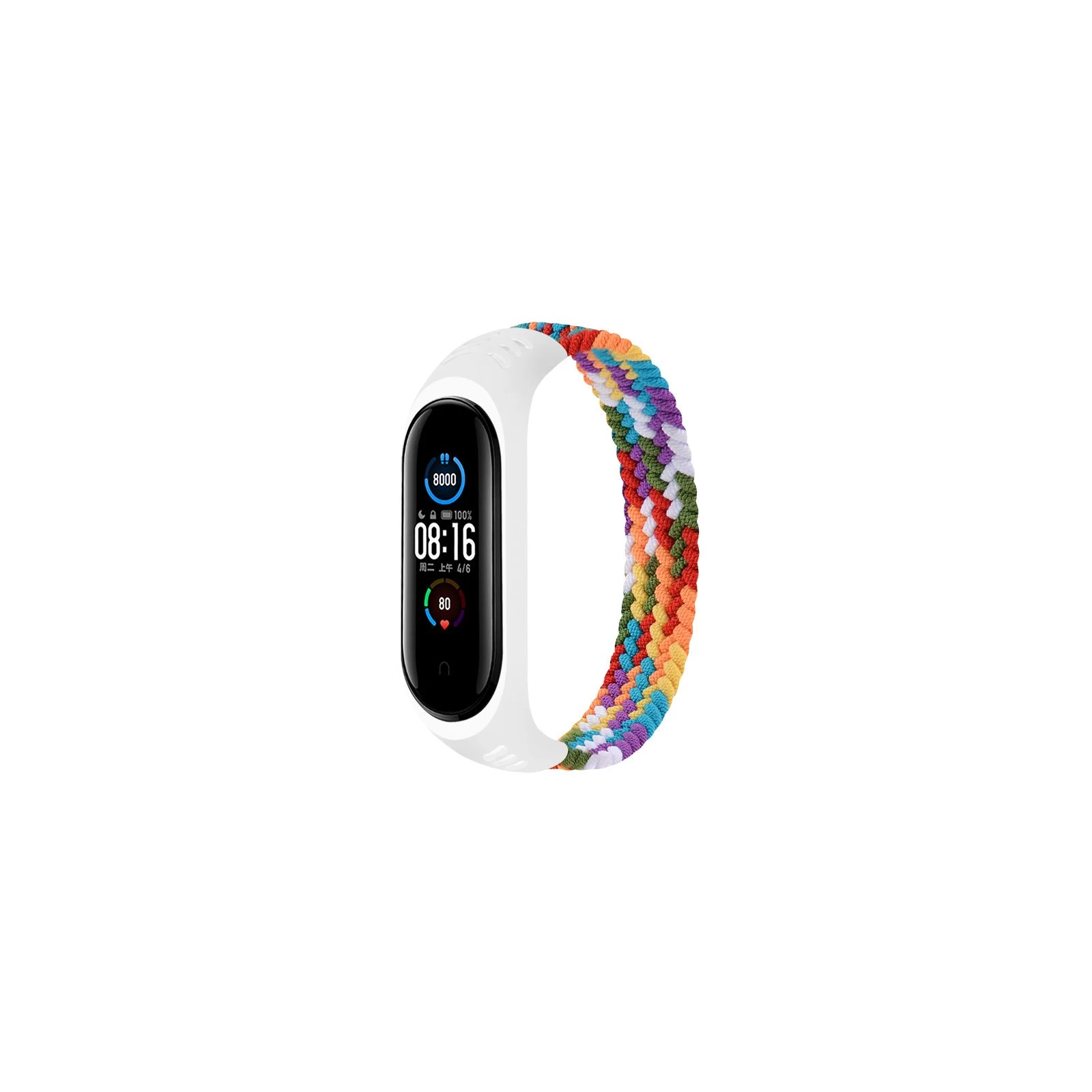 Ремешок для фитнес браслета BeCover Elastic Nylon Style для Xiaomi Mi Smart Band 5/6 (Size L) Rainbow (706165) (UA)
