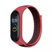 Ремінець для фітнес браслета BeCover Nylon Style для Xiaomi Mi Smart Band 5/6 Black-Red (705416) (UA)