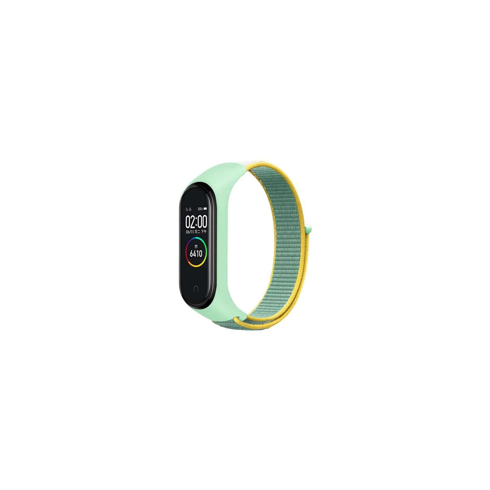Ремінець для фітнес браслета BeCover Nylon Style для Xiaomi Mi Smart Band 7 Green-Yellow (707660) (UA)